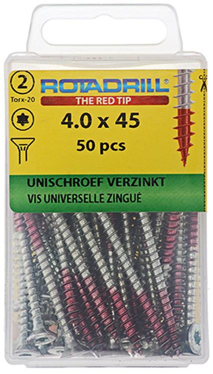 Afbeelding laden in galerijviewer, Rotadrill 1039938 - universeelschroef vktx vz 4.0x45mm (50) | 6 stuks
