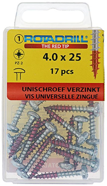 Rotadrill 1039844 - universeelschroef ck pzd vz 4.0x25mm (17) | 6 stuks