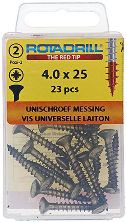 Rotadrill 1039883 - universeelschroef messing lk pzd 4,0x25mm (23) | 6 stuks