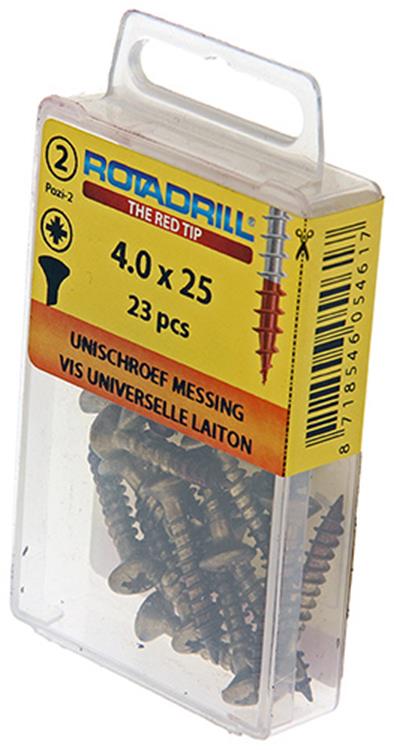 Afbeelding laden in galerijviewer, Rotadrill 1039883 - universeelschroef messing lk pzd 4,0x25mm (23) | 6 stuks
