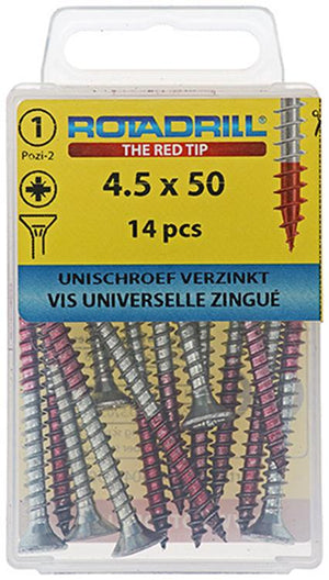 Rotadrill 1039783 - universeelschroef vk pzd vz 4.5x50mm (14) | 6 stuks