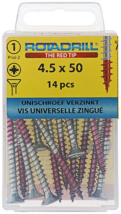 Rotadrill 1039783 - universeelschroef vk pzd vz 4.5x50mm (14) | 6 stuks