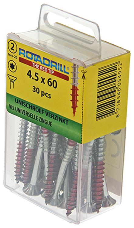 Rotadrill 1039945 - universeelschroef vktx vz 4.5x60mm (30) | 6 stuks