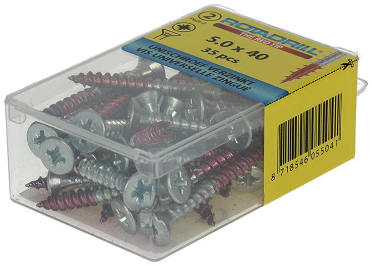 Afbeelding laden in galerijviewer, Rotadrill 1039808 - universeelschroef vk pzd vz 5.0x40mm (35) | 6 stuks
