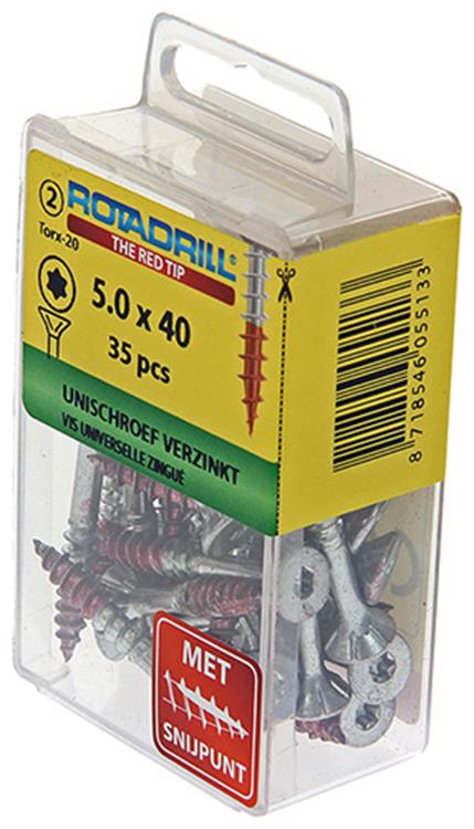 Afbeelding laden in galerijviewer, Rotadrill 1039948 - universeelschroef vktx vz 5.0x40mm (35) | 6 stuks
