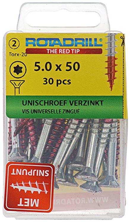 Rotadrill 1039949 - universeelschroef vktx vz 5.0x50mm (30) | 6 stuks
