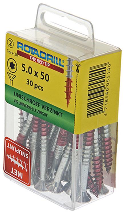 Afbeelding laden in galerijviewer, Rotadrill 1039949 - universeelschroef vktx vz 5.0x50mm (30) | 6 stuks
