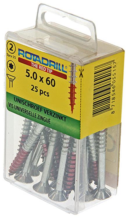 Afbeelding laden in galerijviewer, Rotadrill 1039950 - universeelschroef vktx vz 5.0x60mm (25) | 6 stuks
