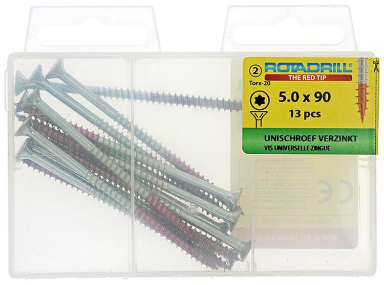 Afbeelding laden in galerijviewer, Rotadrill 1039953 - universeelschroef vktx vz 5.0x90mm (13) | 6 stuks
