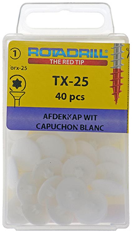 Afbeelding laden in galerijviewer, Rotadrill 1039841 - afdekkapje t25 wit | 6 stuks
