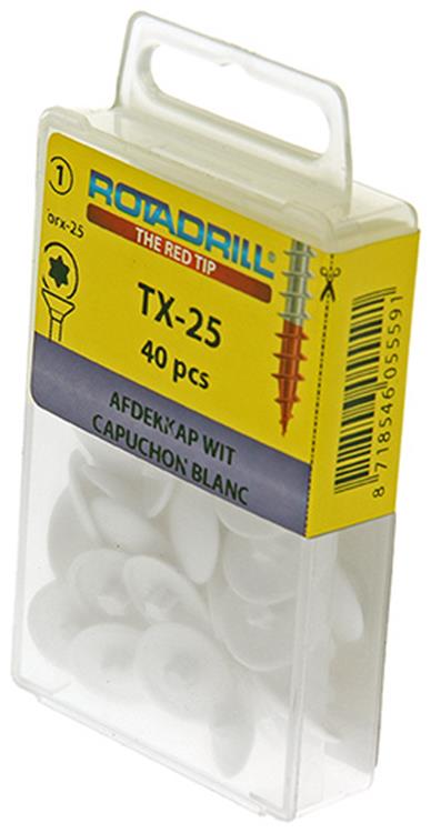 Afbeelding laden in galerijviewer, Rotadrill 1039841 - afdekkapje t25 wit | 6 stuks
