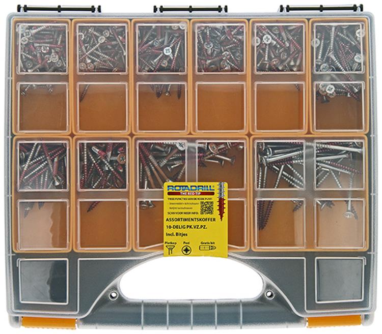Afbeelding laden in galerijviewer, Rotadrill 1040043 - assortimentskoffer 1(10-delig vk.vz.pz.) | 4 stuks
