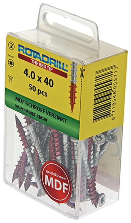 Afbeelding laden in galerijviewer, Rotadrill 1039912 - mdf-schroef 75°-vk tx vz 4.0x40mm (50) | 6 stuks

