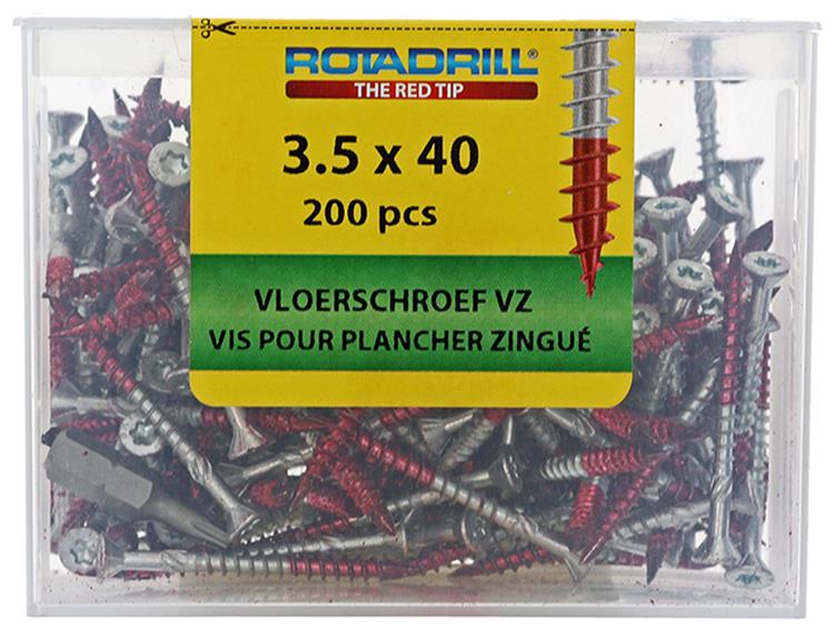 Afbeelding laden in galerijviewer, Rotadrill 1040007 - vloerschroef 75°-vk tx vz 3.5x40mm (200) | 4 stuks
