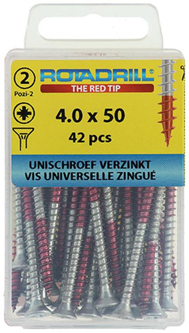 Rotadrill 1039802 - universeelschroef vk pzd vz 4.0x50mm (42) | 6 stuks