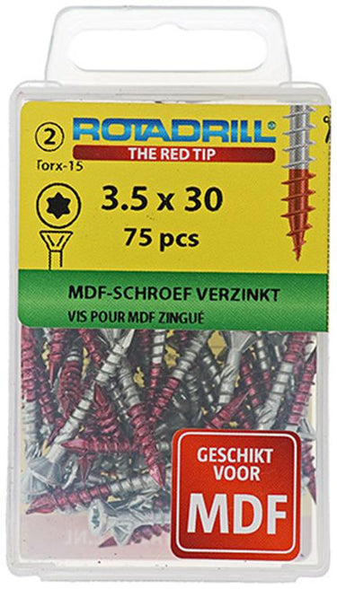Rotadrill 1039909 - mdf-schroef 75°-vk tx vz 3.5x30mm (75) | 6 stuks