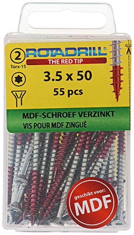Rotadrill 1039911 - mdf-schroef 75°-vk tx vz 3.5x50mm (55) | 6 stuks
