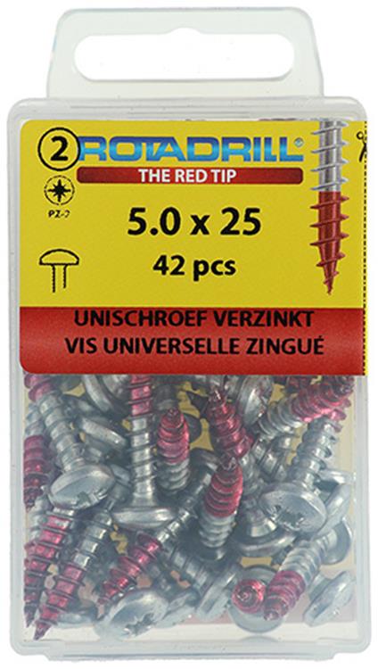 Rotadrill 1039833 - universeelschroef ck pzd vz 5.0x25mm (42) | 6 stuks