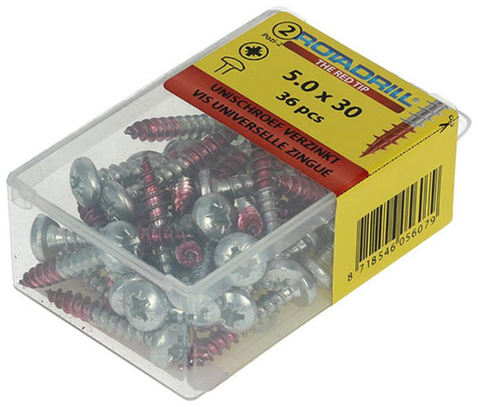 Rotadrill 1039834 - universeelschroef ck pzd vz 5.0x30mm (36) | 6 stuks