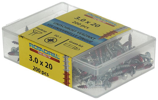 Rotadrill 1039961 - universeelschroef vkpzd vz 3.0x20mm (200) | 4 stuks