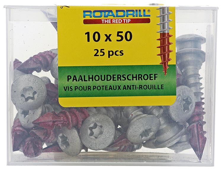 Afbeelding laden in galerijviewer, Rotadrill 1040021 - paalhouderschroef ar-coating tx 10.0x50mm (25) | 4 stuks
