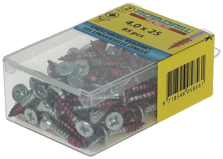 Afbeelding laden in galerijviewer, Rotadrill 1039799 - universeelschroef vk pzd vz 4.0x25mm (85) | 6 stuks
