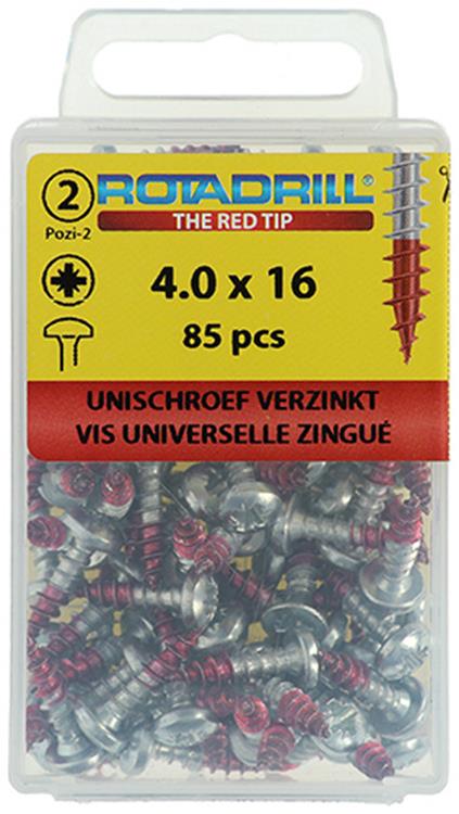 Afbeelding laden in galerijviewer, Rotadrill 1039828 - universeelschroef ck pzd vz 4.0x16mm (85) | 6 stuks
