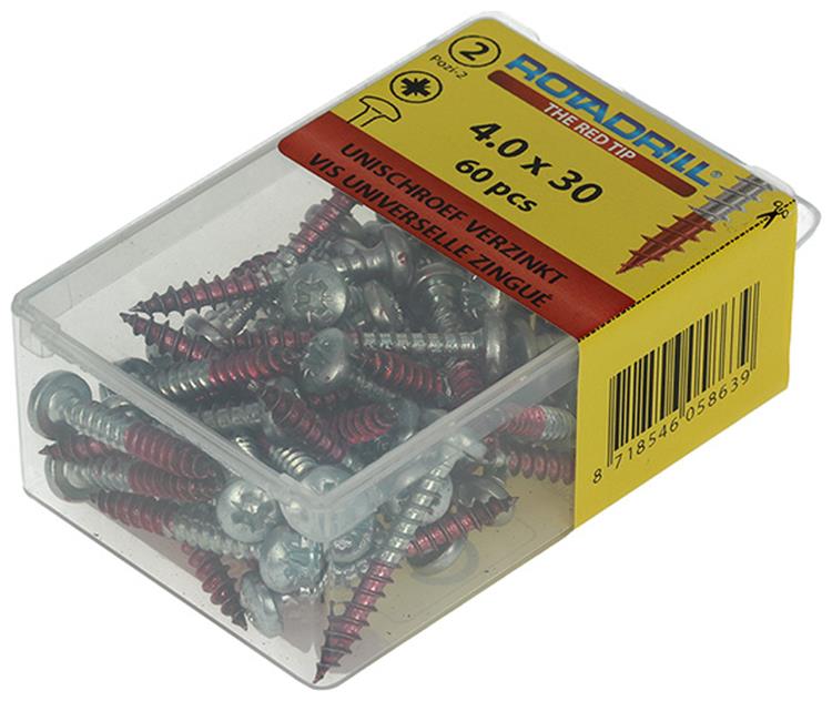 Afbeelding laden in galerijviewer, Rotadrill 1039830 - universeelschroef ck pzd vz 4.0x30mm (60) | 6 stuks
