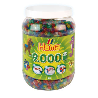 Hama strijkkralen ton met 9000 stuks glitter transparant | 2 stuks