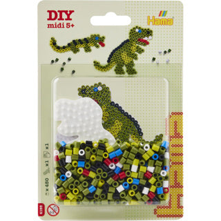 Hama strijkkralen dino mini set 450 delig | 6 stuks
