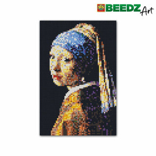 Afbeelding laden in galerijviewer, Ses creative - beedz art - meisje met de parel van vermeer - 7000 strijkkralen met grondplaten en strijkvellen - vanaf 12 jaar
