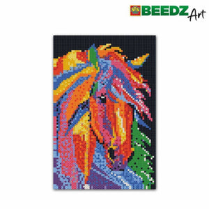 Ses beedz art - paard fantasie - 7000 strijkkralen - kunstwerk van strijkkralen - complete set inclusief grondplaten en strijkvel