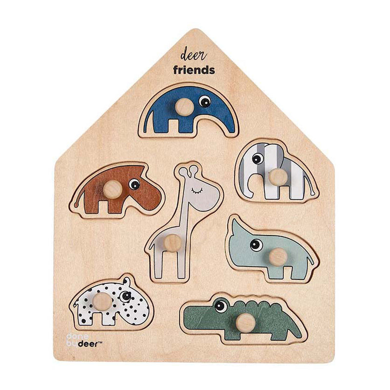Load image into Gallery viewer, Done by deer houten noppenpuzzel deer friends, 7st.
