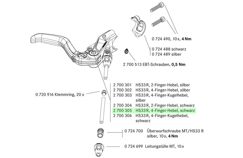 Load image into Gallery viewer, Magura hs33 r 4-finger brake lever
