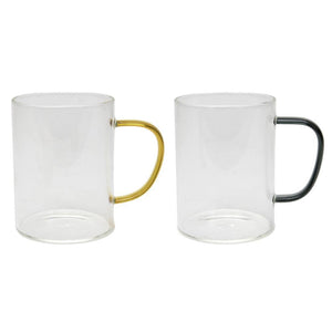 Svenska living drinkglas met gekleurd oor amber petrol zwart ø8x10cm 400ml