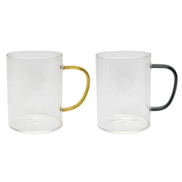Svenska living drinkglas met gekleurd oor amber petrol zwart ã˜8x10cm 400ml