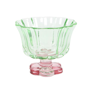 Drinkglas bloemvorm roze groen doos a 6 stuks ø10,8x9,3cm