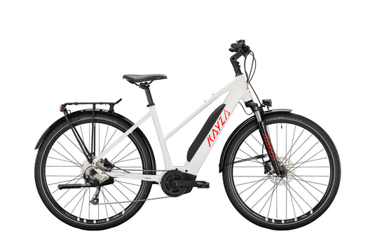 Kayza elektrische trekkingfiets tanana dry 4 mod. 22 ebike tanana dry 4 28 55 trap. 9sp white red