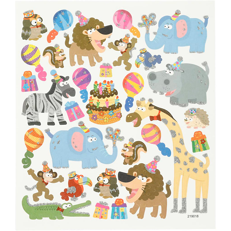 Afbeelding laden in galerijviewer, Https: www.cchobby.nl stickers-dieren-verjaardag-vel-15x16-5-cm-1-vel
