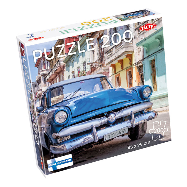Afbeelding laden in galerijviewer, Tactic vintage car in havana – puzzel – 200 stukjes – klassieke auto en stadsbeeld – strak en rustgevend ontwerp – hoogwaardige scandinavische kwaliteit
