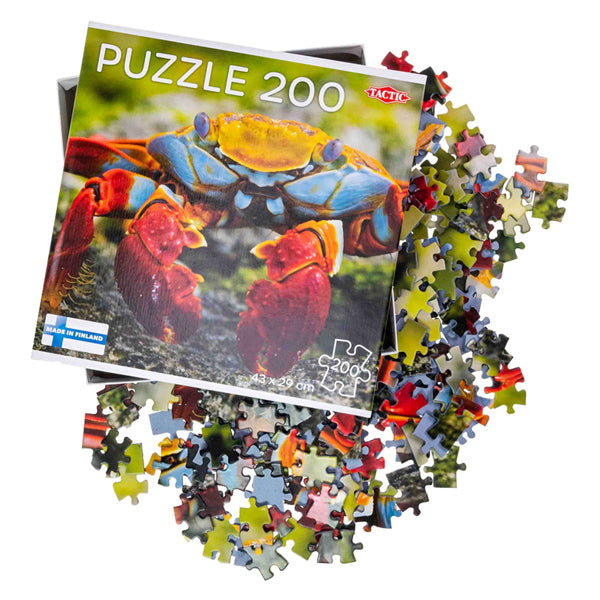 Afbeelding laden in galerijviewer, Tactic colourful crab – puzzel – 200 stukjes – kleurrijk zeeleven – strak en rustgevend ontwerp – hoogwaardige scandinavische kwaliteit
