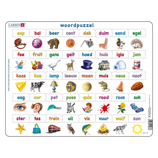 Selecta larsen leren lezen woordpuzzel, 40st.