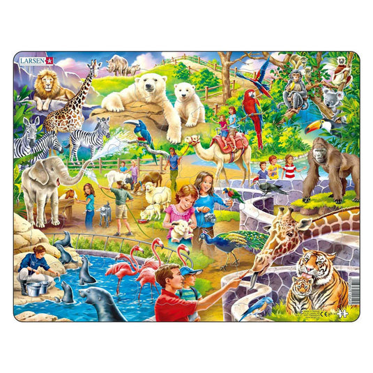 Larsen legpuzzel dieren - in de dierentuin, 48st.