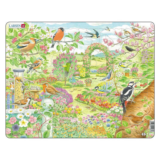 Selecta larsen legpuzzel dieren - tuinvogels en bloemen, 60st.