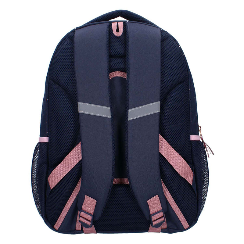 Load image into Gallery viewer, Milky kiss rugzak divine days donkerblauw met roze stippen, 3-vaks
