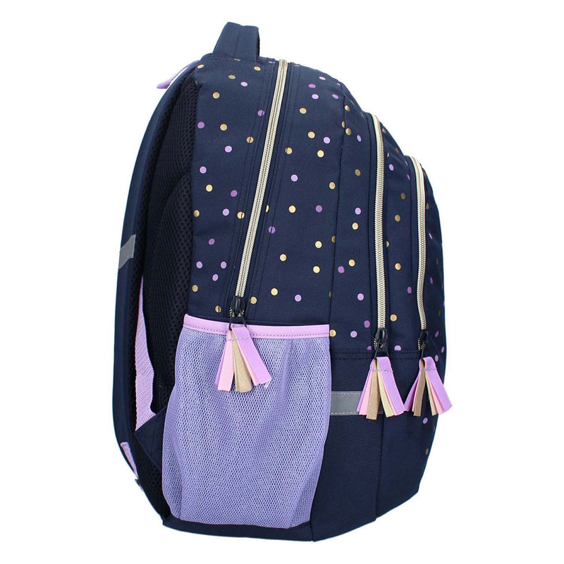 Load image into Gallery viewer, Milky kiss rugzak dotted delight paars gouden stippen, 3-vaks
