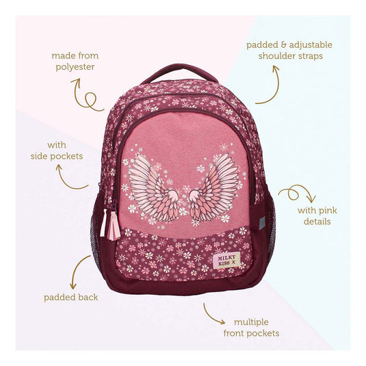 Milky kiss rugzak wild bliss bloemen, 3-vaks