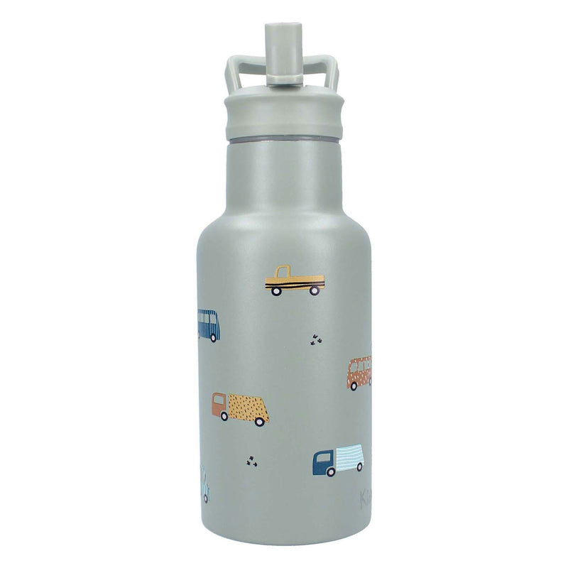 Afbeelding laden in galerijviewer, Kidzroom sweet cuddles - schoolbeker en drinkfles - 350ml - stainless steel - auto's - groen
