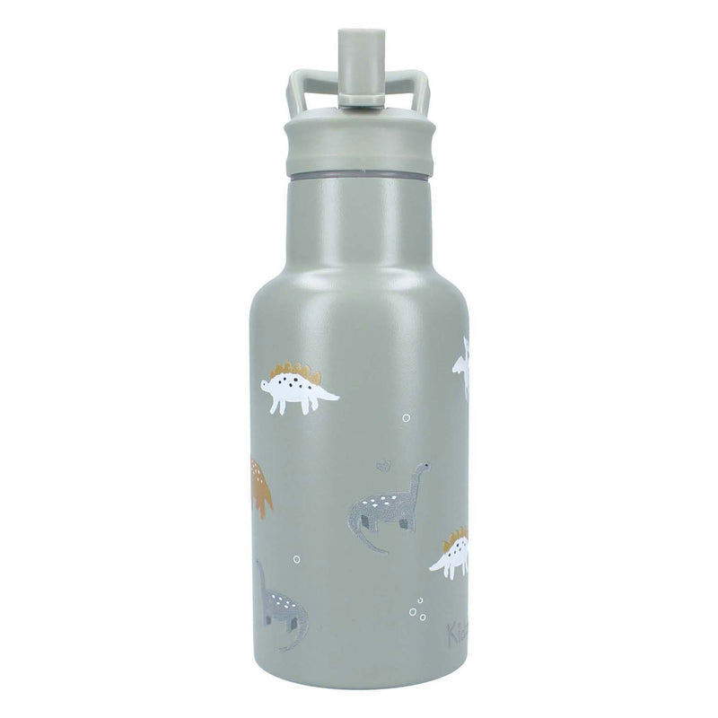 Afbeelding laden in galerijviewer, Kidzroom small talk - schoolbeker en drinkfles - 350ml - stainless steel - dino's - groen
