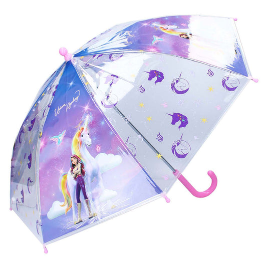 Vadobag unicorn academy rainy days paraplu - paars transparant - 60 x 71 x 71 cm - kinderparaplu - sophia wildstar